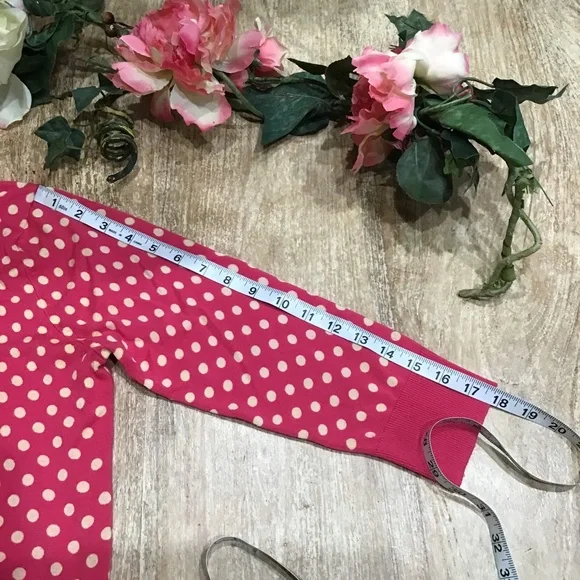 Spense Knits- Pink and Cream Polka Dot Sweater - Picture 9 of 12